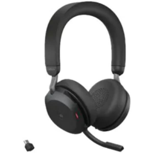 Jabra Evolve2 75 - Cuffie con microfono - over ear - Bluetooth - senza fili - eliminazione rumore attivata - USB-C - isolamento dal rumore - nero - Certificato per i team Microsoft